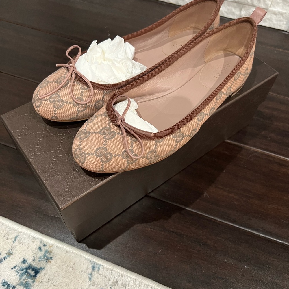 Gucci Ballet GG Cipria & Brown  flats